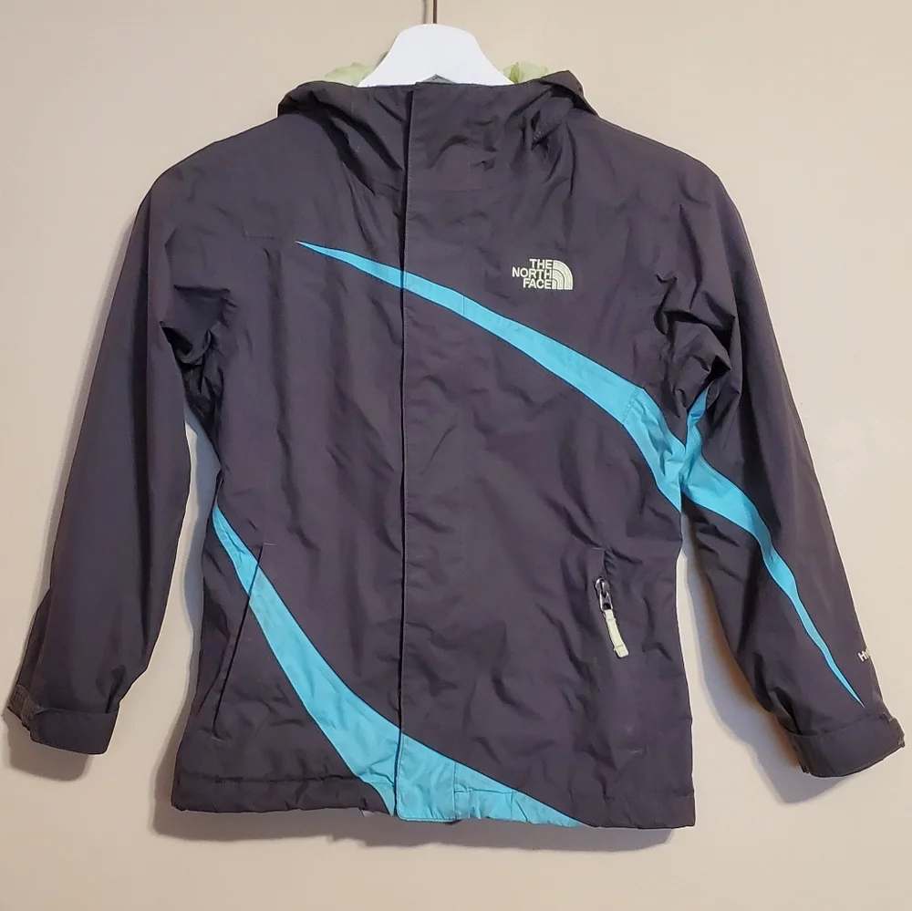 The North Face Girl's Zip Up Rain Fall Jacket Coat Size Small 7/8 Gray